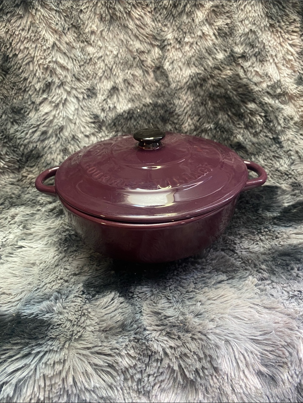 Gourmet Village Plum Enameled Dutch Oven with Lid